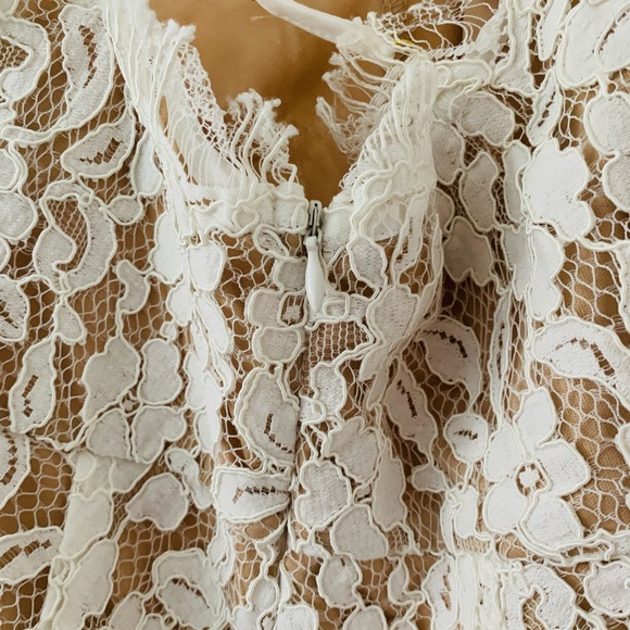 Dreamt of You White Lace High-Low Midi Dress - Picture 6 of 9